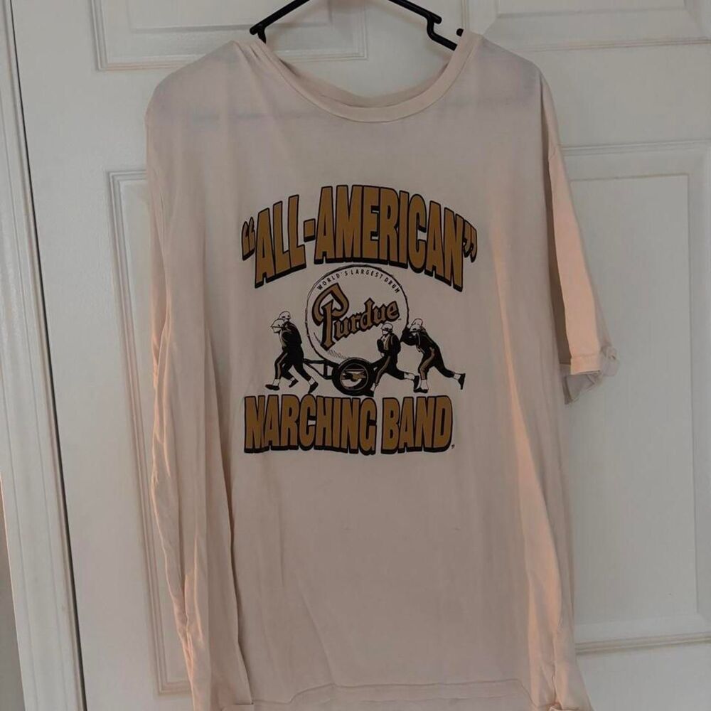 Men's Cream and White T-shirt